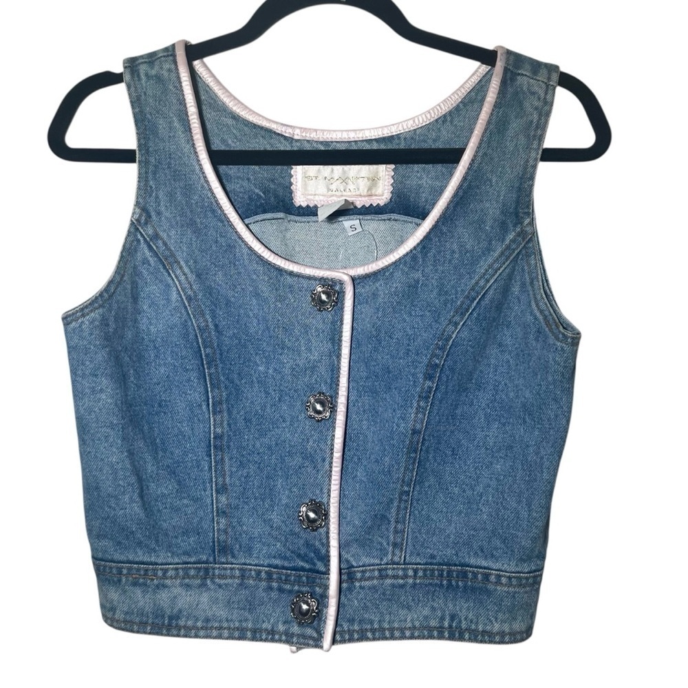 St. Maarten Vintage Dallas Denim Vest NWT Small